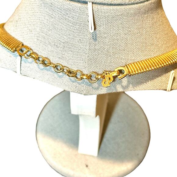 Vintage Christian Dior 1980s Omega Choker. Featuring Faux Pearl Focal Piece. - Picture 2 of 13